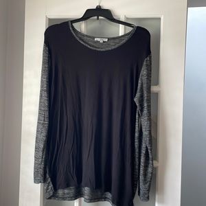 Grey/black soft long sleeve shirt